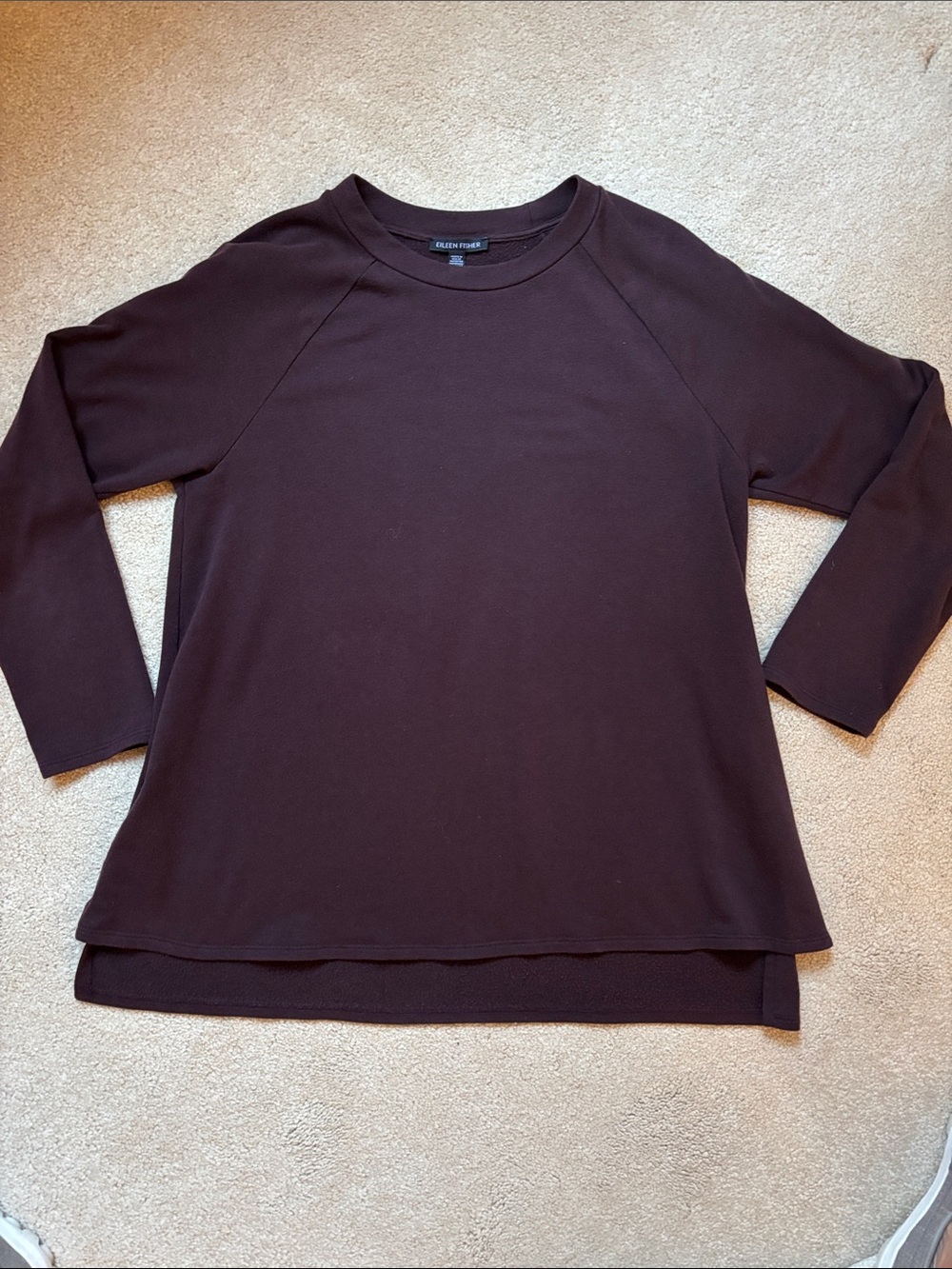 Eileen Fisher size S Layered Hem Crewneck